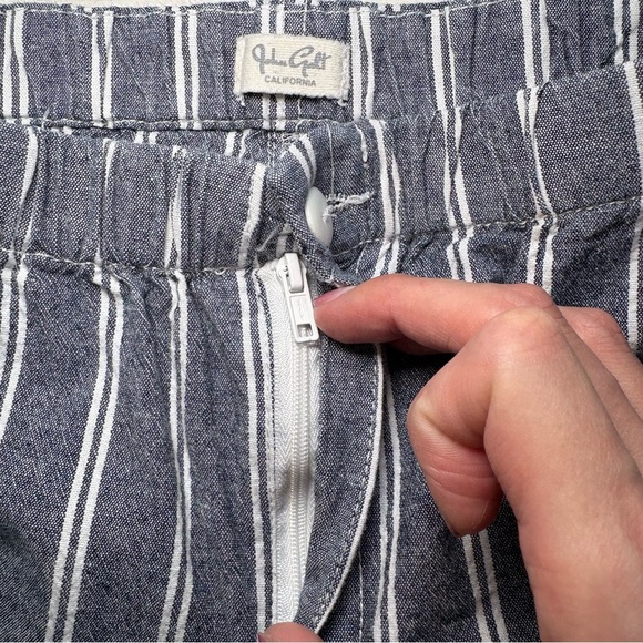 Brandy Melville John Galt Blue White Striped Cotton Pants One Size - Picture 3 of 8